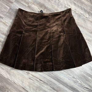 Context Brown Velvet A-Line Mini Skirt Women's Size 8 Y2K Lined USA Made